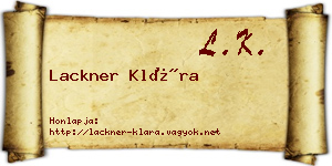 Lackner Klára névjegykártya