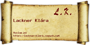 Lackner Klára névjegykártya
